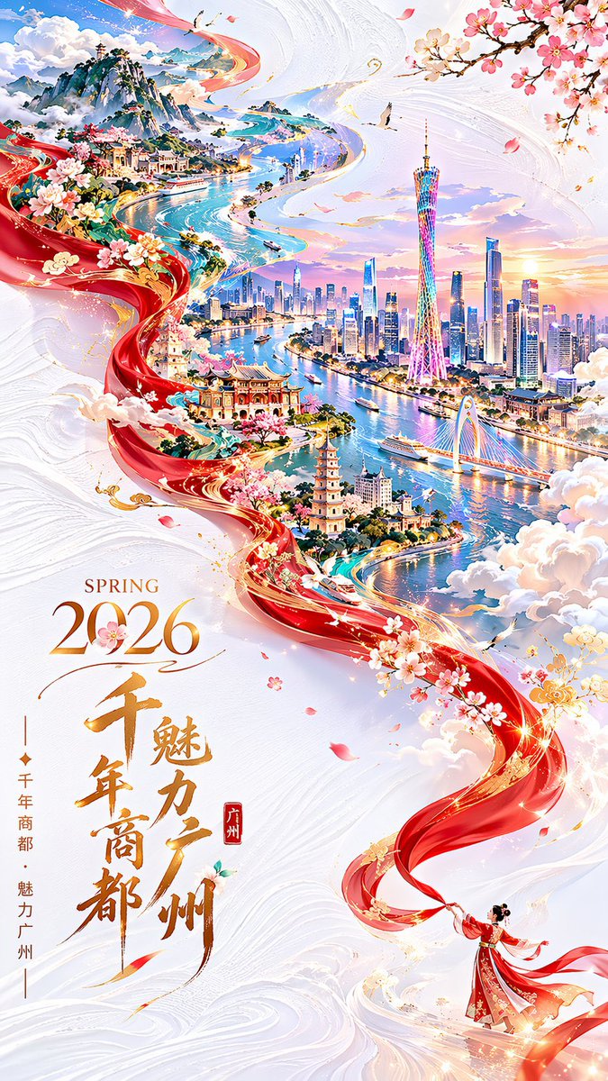 广州城市文化海报样图:广州千年商都城市印象