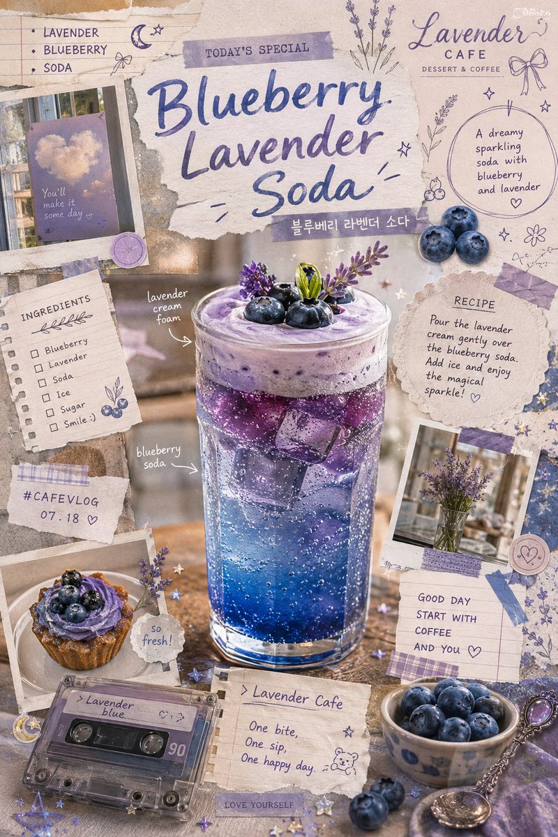 蓝莓薰衣草气泡饮配方样图:蓝莓薰衣草苏打