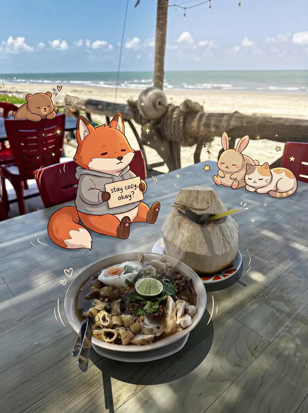 海边早餐旅行日记样图:海景民宿露台早餐